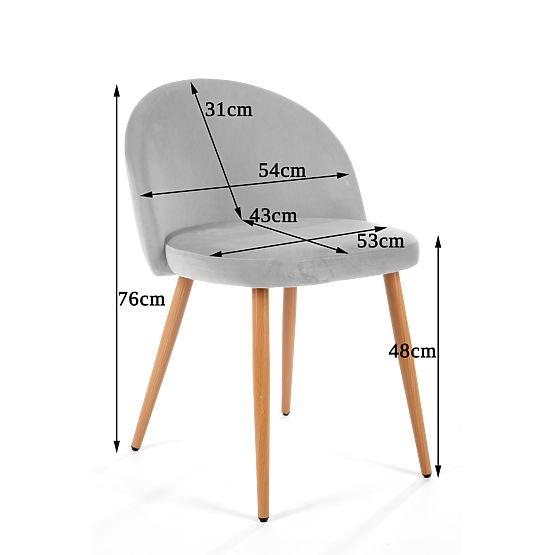 4 x Zamatová čalúnená stolička SJ.075 Modrá