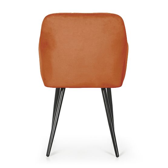 4x Čalúnená stolička so štvorcovým prešívaním Medená LUXANO Čierne nohy