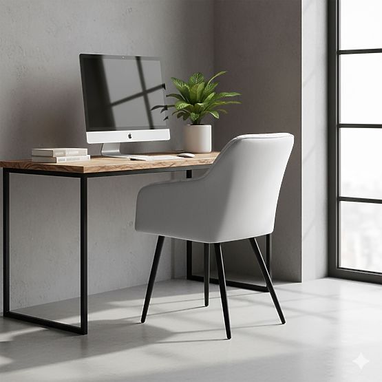 4x Zamatová čalúnená stolička s prešívaním Sivá FLORENCE Čierne nohy