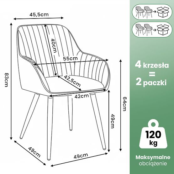 4x Zamatová otočná stolička s prešívaním Béžová TURNO Čierne nohy