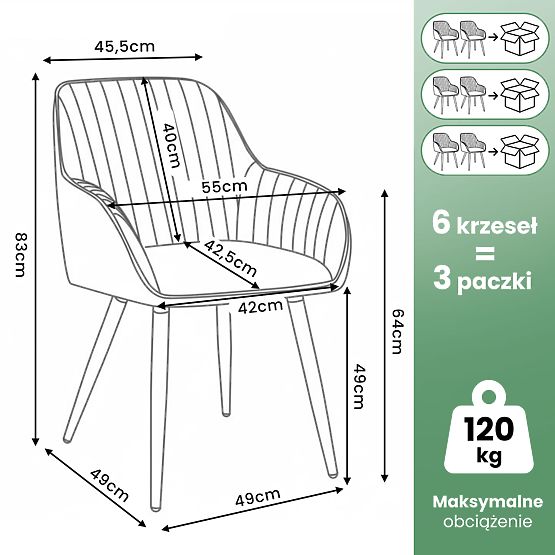 6x Zamatová otočná stolička s prešívaním Béžová TURNO Čierne nohy