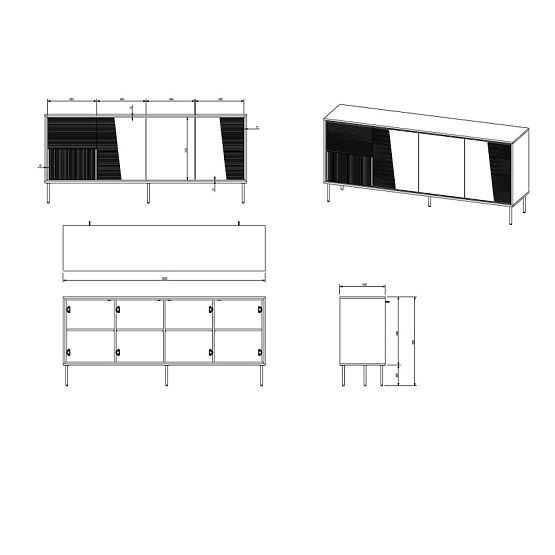 ABI komoda čierny mat/ čierny mat