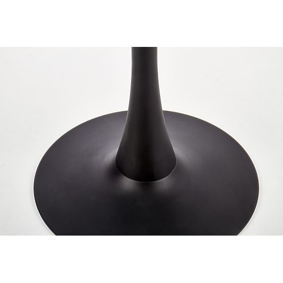 AMBROSIO okrúhly stôl, doska - sklo, noha - čierna (2p=1ks)