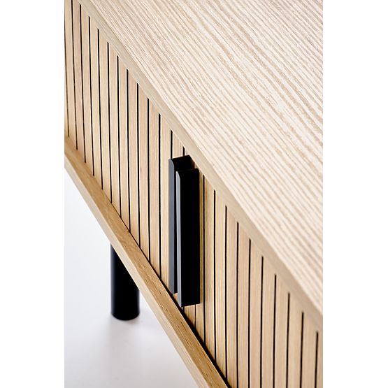 ANGELINA konferenčný stolík, prírodný / čierny (1p=1ks)