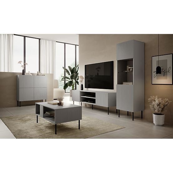 ASENSIO KM-2 komoda svetlosivá, nohy: čierna (2p=1ks)