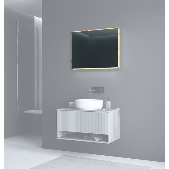 AVIOLA Zrkadlo 80 cm + LED dub artisan