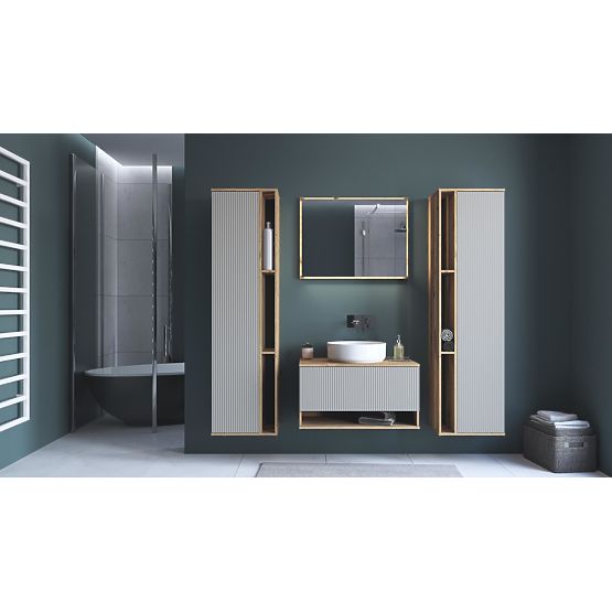 AVIOLA Zrkadlo 80 cm + LED dub artisan