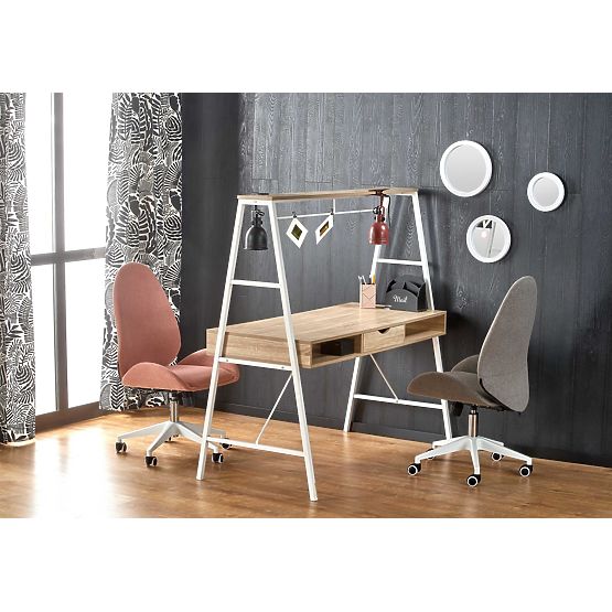 B48 písací stôl dub sonoma / biely