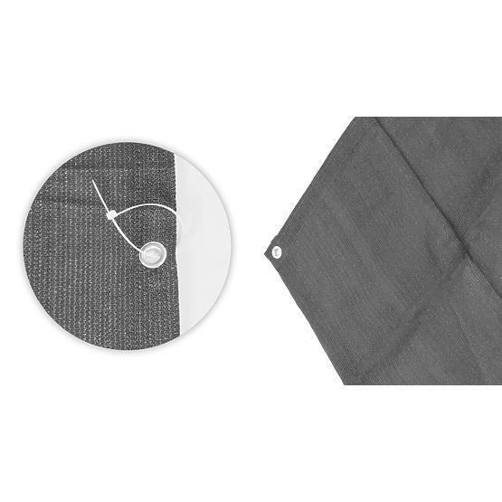 Balkónová clona s kovaním 100x500 cm tieniaca sieť + inštalačné prvky sivá MultiGarden