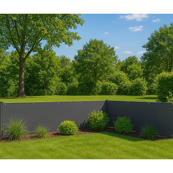 Balkónová clona s kovaním 100x700 cm tieniaca sieť + inštalačné prvky sivá MultiGarden