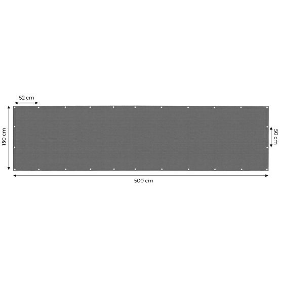 Balkónová clona s kovaním 150x500 cm tieniaca sieť + inštalačné prvky sivá MultiGarden