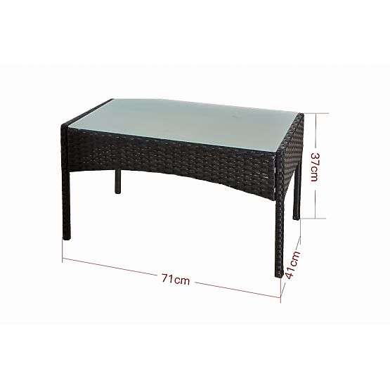 Balkónová sada z technoratanu (Pohovka + 2 x kreslo + stolík) COMODO čierna