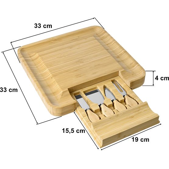 Bambusová doska na občerstvenie a syry Estera