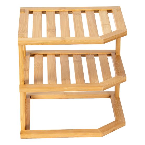 Bambusová rohová kuchynská polica DEDAL