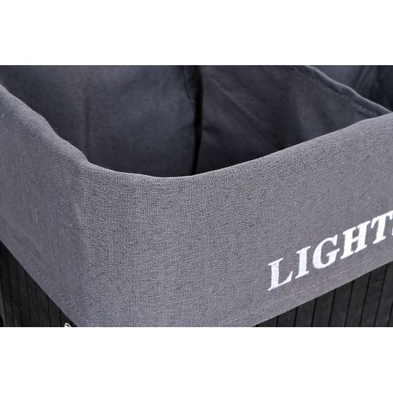 Bambusový kôš na bielizeň 2 komory čierny FSC