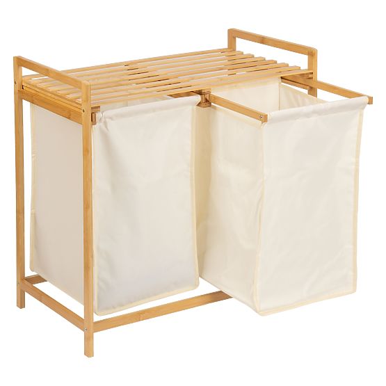 Bambusový kôš na bielizeň alebo hračky HANOI 2 priehradky