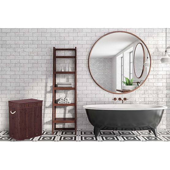 Bambusový kôš na bielizeň s vekom 100L wenge