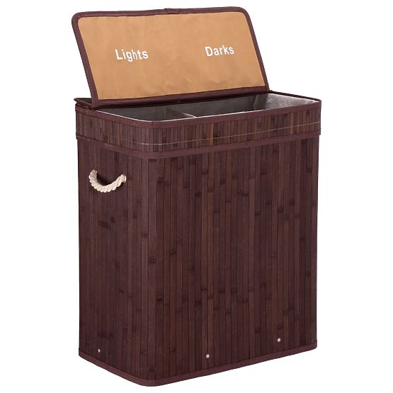 Bambusový kôš na bielizeň s vekom 100L wenge