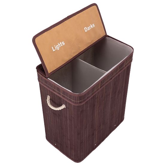 Bambusový kôš na bielizeň s vekom 100L wenge