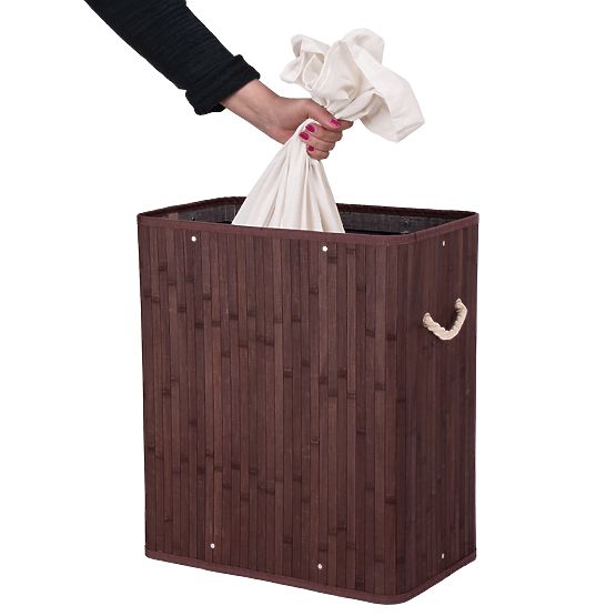 Bambusový kôš na bielizeň s vekom 100L wenge