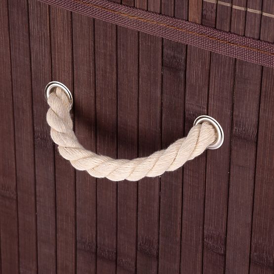 Bambusový kôš na bielizeň s vekom 100L wenge