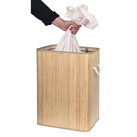 Bambusový kôš na bielizeň s vekom SOREN 80L prírodný