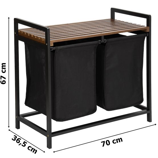 Bambusový kôš na prádlo HANOI BLACK ČIERNY