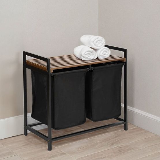 Bambusový kôš na prádlo HANOI BLACK ČIERNY