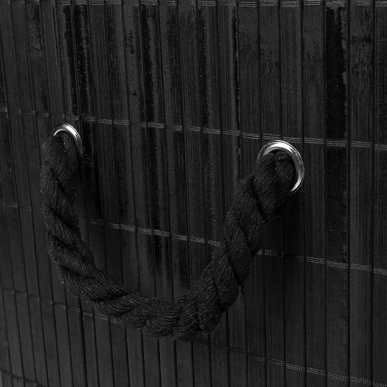 Bambusový kôš na prádlo s vekom 100L čierny