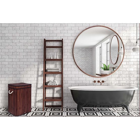 Bambusový kôš na prádlo s vekom SOREN 80L wenge