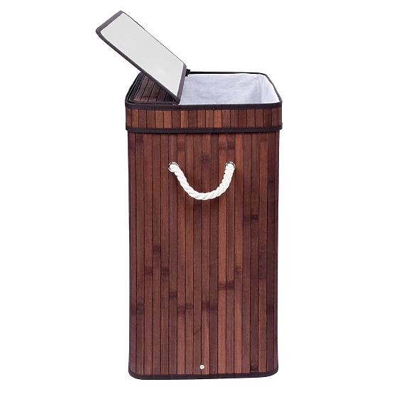 Bambusový kôš na prádlo s vekom SOREN 80L wenge