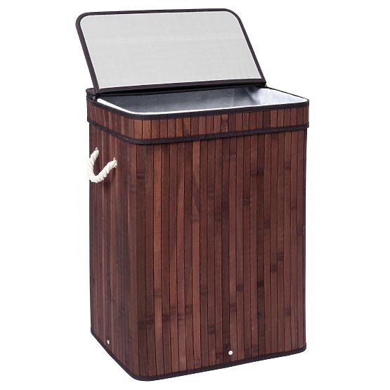 Bambusový kôš na prádlo s vekom SOREN 80L wenge