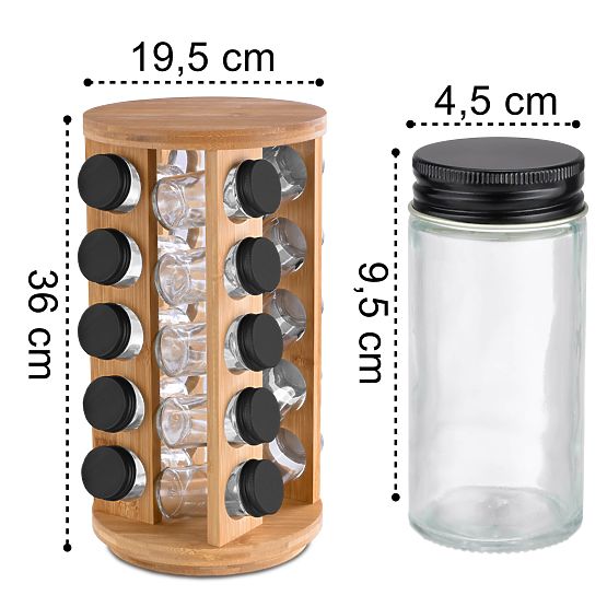 Bambusový otočný stojan na korenie ROTOR