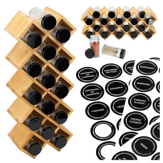 Bambusový stojan na korenie KOCHEN 18 pohárov