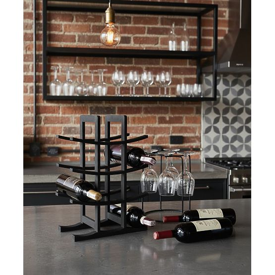 Bambusový stojan na víno Todgar čierny