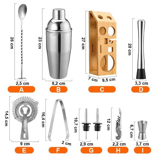 Barmanská sada BRADFORD 10 kusov