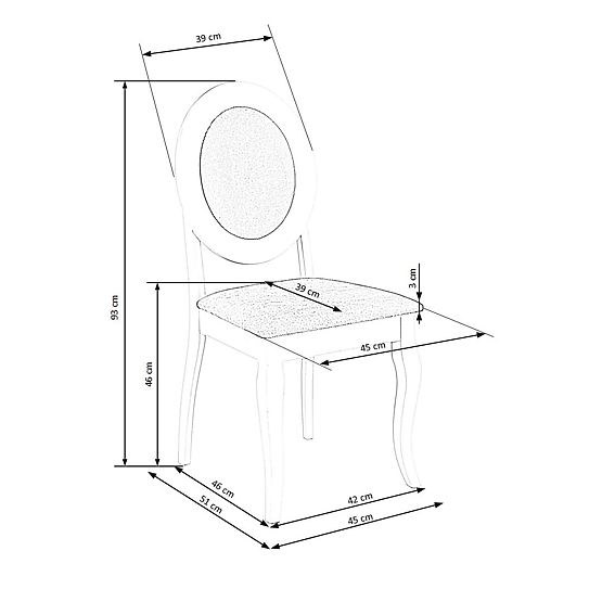 BAROCK stolička biela / sivá (1p=2ks)