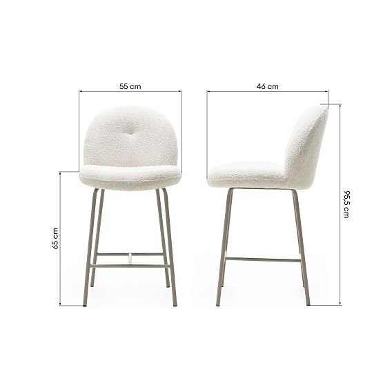 Barová stolička Fiori svetlo béžová, oblé tvary