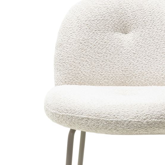 Barová stolička Fiori svetlo béžová, oblé tvary