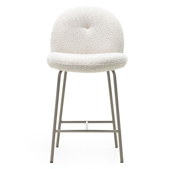 Barová stolička Fiori svetlo béžová, oblé tvary