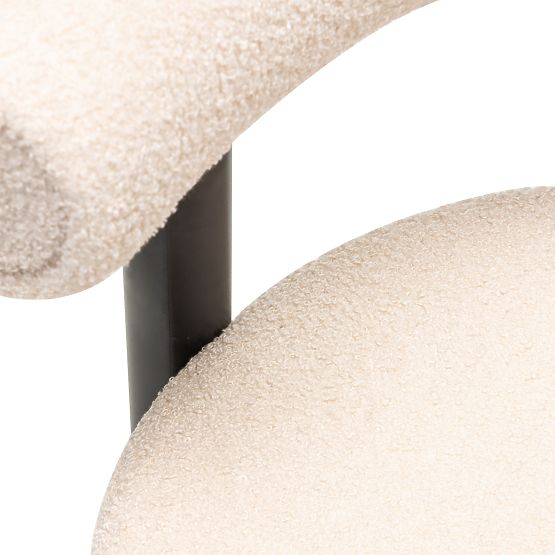 Barová stolička Pedro, béžová/čierne nohy, boucle