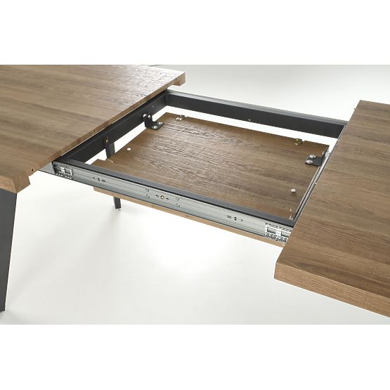 BERLIN rozkladací stôl 140-180 cm, doska - orechová, rám - čierny (2p=1ks)