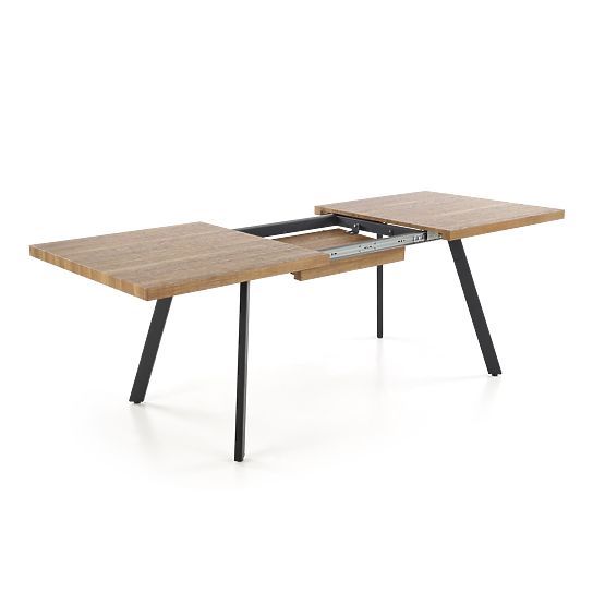 BERLIN rozkladací stôl 140-180 cm, doska - orechová, rám - čierny (2p=1ks)