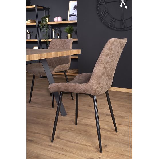 BERLIN rozkladací stôl 140-180 cm, doska - orechová, rám - čierny (2p=1ks)