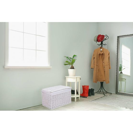 Biela prútená truhlica 160 L