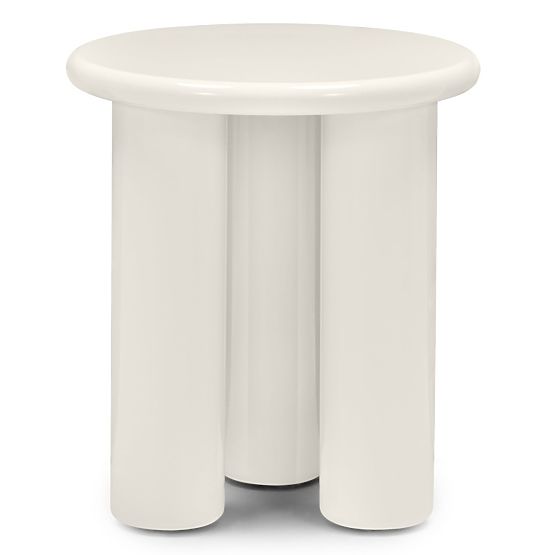 Bočný stolík Blair 40 cm, krémový, lesklý