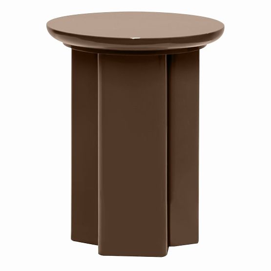 Bočný stolík Brie 40 cm, svetlohnedý, mocha, lesklý