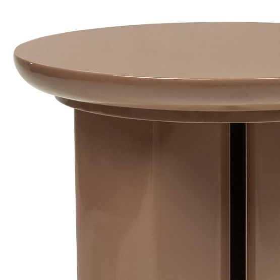 Bočný stolík Brie 40 cm, svetlohnedý, mocha, lesklý