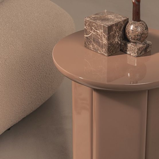 Bočný stolík Brie 40 cm, svetlohnedý, mocha, lesklý