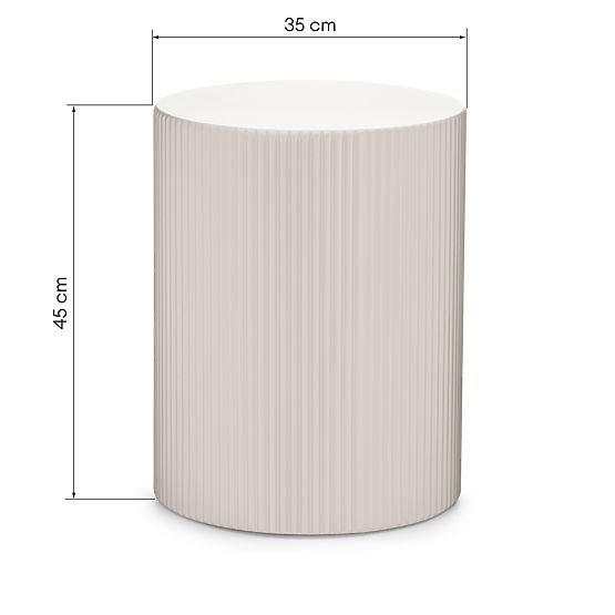 Bočný stolík Ermanno, 35 cm, šedobéžový, ryhovaný